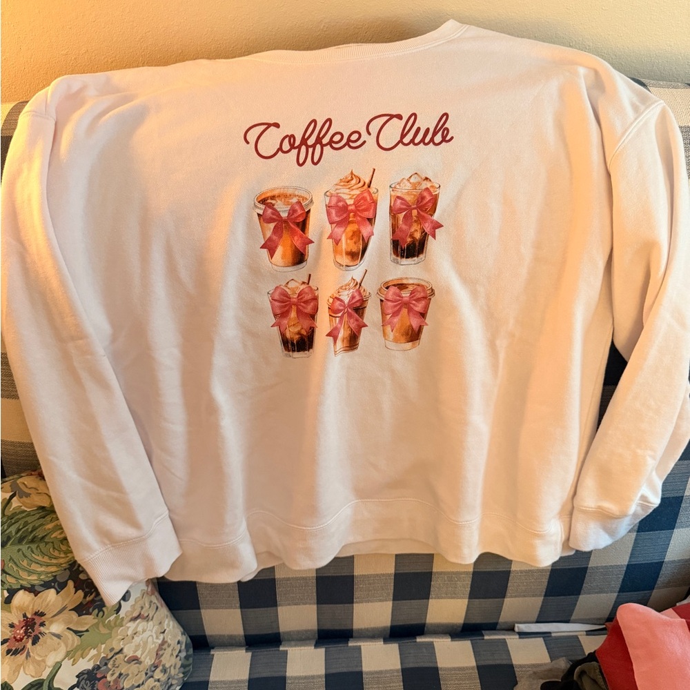 Francesca's Collections Coffee Club Cream Sweatshirt